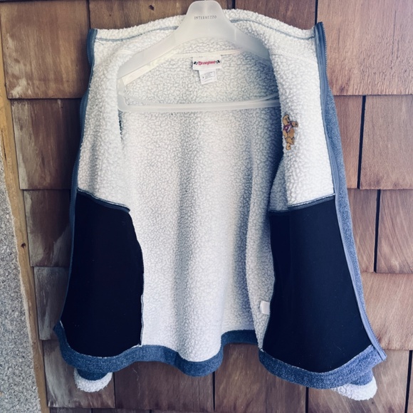 Disneyland Embroidered Winnie the Pooh  Fleece on Faux Fur Jacket size M - Picture 9 of 13